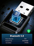 Bluetooth-адаптер Ugreen USB Bluetooth 5.0 передавач для комп'ютера, ноутбука 80890 Чорний, фото 3