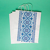 Большие подарочные пакеты Вышиванка 320*150*380 Пакет для свадьбы Пакет для магазина украинских сувениров