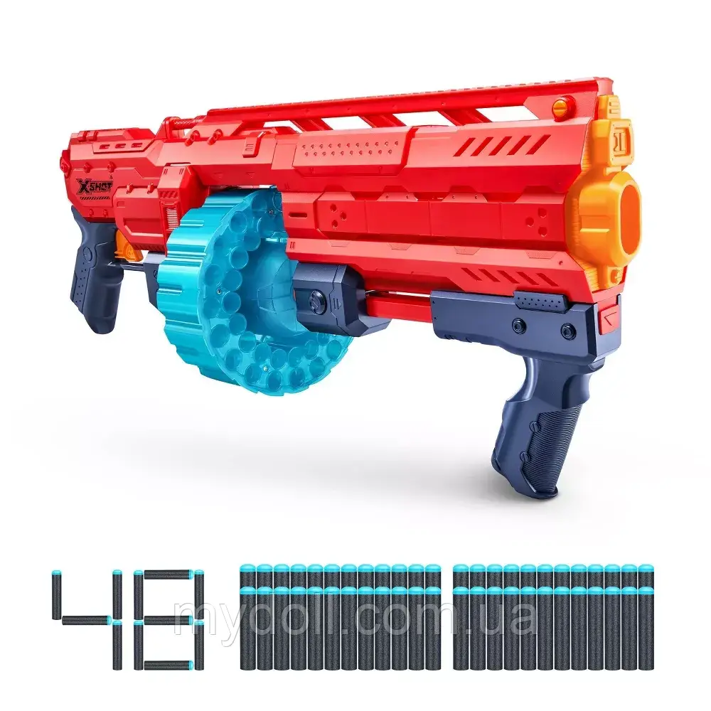 Скорострільний бластер X-Shot EXCEL Fortress Foam Dart Blaster ZURU х-шот автомат, фото 1