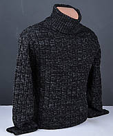 Мужской теплый свитер под горло чёрный Турция 7161