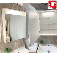 Дзеркальна шафка у ванну з підсвіткою 60 см Fancy Marble Santorini Біла