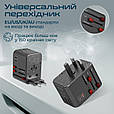 Перехідник мережевий Promate TripMate-36W EU/US/UK/AU на EU/USA/UK/AU, 2хUSB-С+3хUSB-A 36W total Black (tripmate-36w.black), фото 3