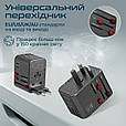 Перехідник мережевий Promate TripMate-36W EU/US/UK/AU на EU/USA/UK/AU, 2хUSB-С+3хUSB-A 36W total Black (tripmate-36w.black), фото 2