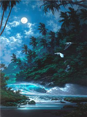Картина за номерами "Місячна ніч" 40*50 см, фарби — акрил