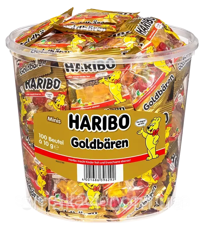 Желейні цукерки Золоті мінімішки Haribo Goldbaren (фруктовий мікс) 1000 г (100 шт.х10г) Німеччина