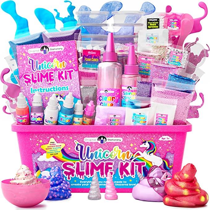 Великий Набір для створення Слаймів Unicorn Slime Box Декор, Клей, Активатор, Барвники (00128)