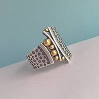 Кольцо серебряное "Эльдорадо" с позолотой