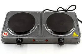 Електрична плита Domotec 5822 2000Вт дискова електропіч двокомфорочна піч Домотек