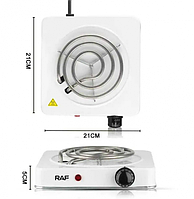 Електрична плита RAF-8010B 1000Вт спіраль настільна спіральна електропіч 1 комфорка, фото 2