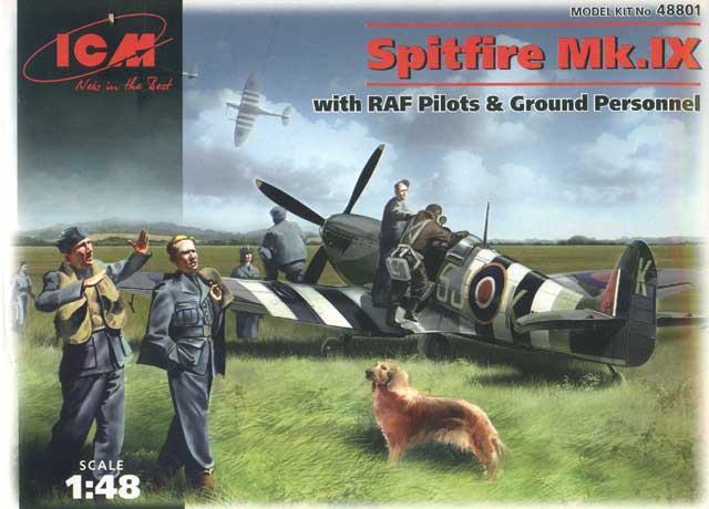 Пластикова модель 1/48 ICM 48801 британський винищувач Spitfire Mk.IX з пілотами та техніками