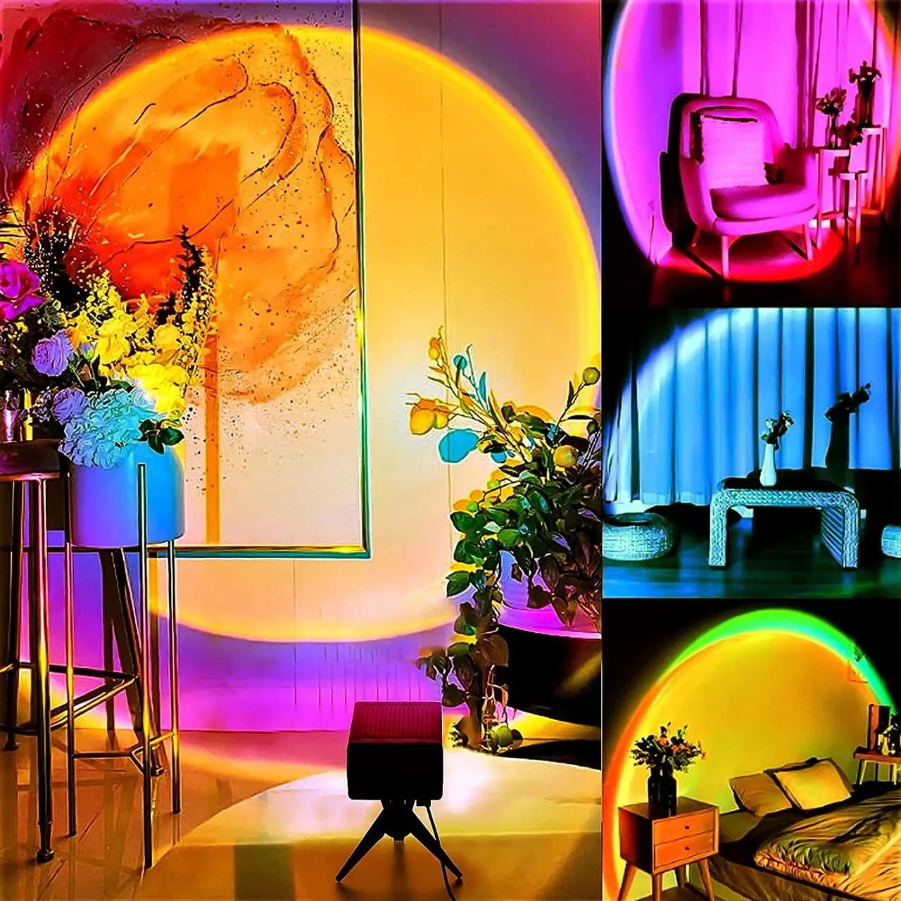 Купити Sunset Lamp RGB 16 кольорів проєкційний світильник заходу сонця