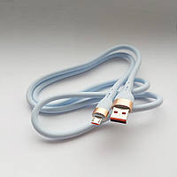 Кабель USB – micro-USB силіконовий блакитний 5В / 3А / 1м