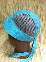батистовая панамка - косынка для девочки цвет голубой