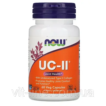 NOW Foods колаген другого типу для суглобів UC-II 60 рослинних капсул, фото 2