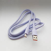 Кабель USB – Type-C силіконовий фіолетовий 5В / 3А / 1м