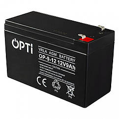 Акумулятор AGM OPTI 12V 9 Ah VRLA (Volt)