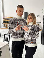 Новорічний Светр Вовняний Новорічні Різдвяні теплі светри для сімейної фотосесії Туреччина, фото 4