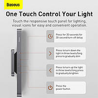 Універсальна лампа BASEUS Magnetic Stepless Dimming Charging Desk Lamp 4.5W, 1800mAh, 4-24h, фото 5