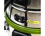 Промисловий пилосос Cleaner VC-1600 (2 двигуни, об'єм бака 38 л, вологозахищений, корпус з нержавіючої сталі, 1 багаторазовий, фото 3