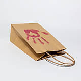 Пакет подарунковий 150*90*240 мм маленький паперовий пакет з малюнком Крафт пакети без ручок коричневі, фото 8