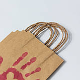Пакет подарунковий 150*90*240 мм маленький паперовий пакет з малюнком Крафт пакети без ручок коричневі, фото 10