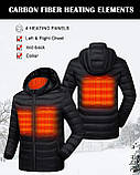 XL Куртка Venustas з підігрівом і батареєю розмір XL (унісекс), термопальто для М/Ж зі знімним капюшоном СТОК, фото 4