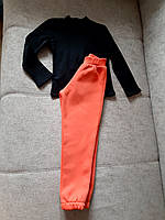 Теплі дитячі штани з начісуванням тринитка відмінної якості Штани з начосом на гумці по низу штанок