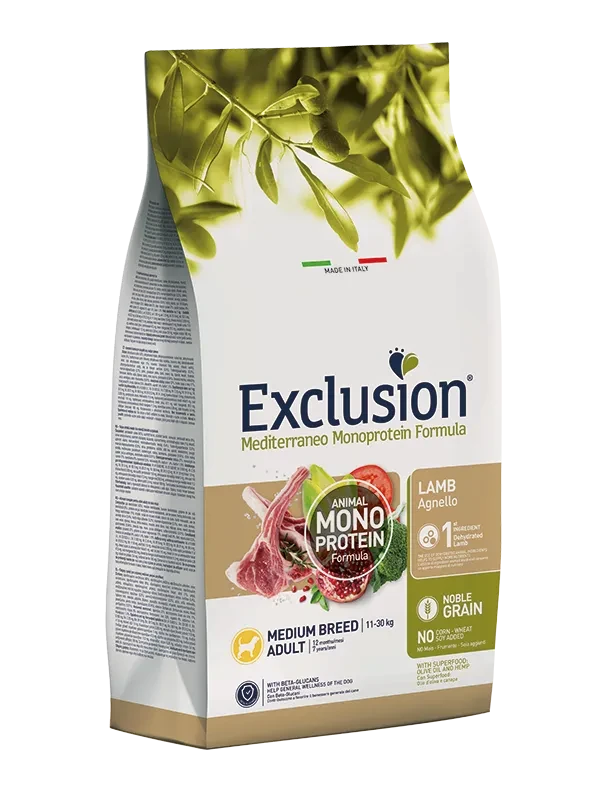 Корм для собак середніх порід з ягням Exclusion ADULT LAMB MEDIUM BREED 3 кг