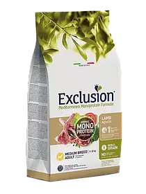 Корм для собак середніх порід з ягням Exclusion ADULT LAMB MEDIUM BREED 3 кг