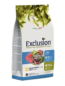 Корм для собак середніх порід із тунцем Exclusion ADULT TUNA MEDIUM BREED 3 кг