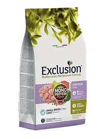Корм для собак маленьких порід із надмірною вагою з куркою Exclusion LIGHT CHICKEN SMALL BREED 500 г
