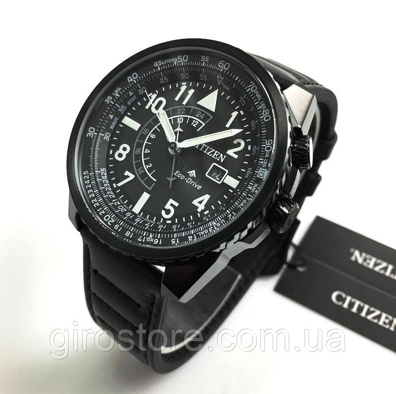 Японський чоловічий годинник Citizen Eco-Drive Нічний Яструб BJ7135-02E, у військовому стилі, сонячна батарея, фото 1