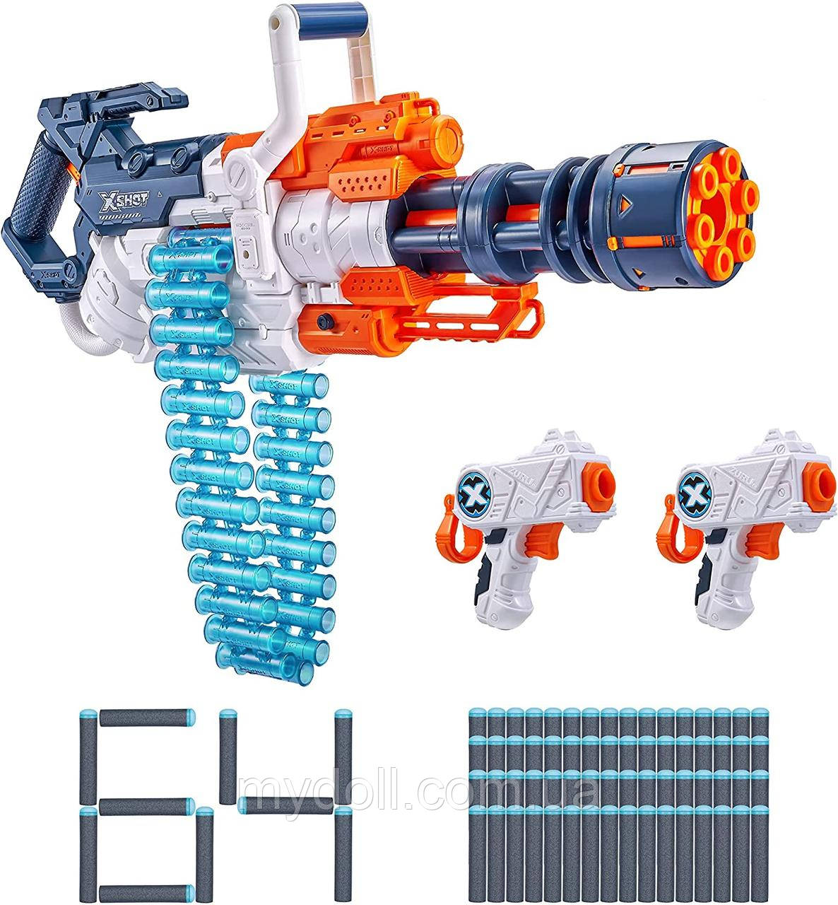 Комбо Скорострільний бластер і 2 мікро Zuru X-Shot Excel Combo Pack Crusher Blaster and 2 Micros minigun 36482, фото 1