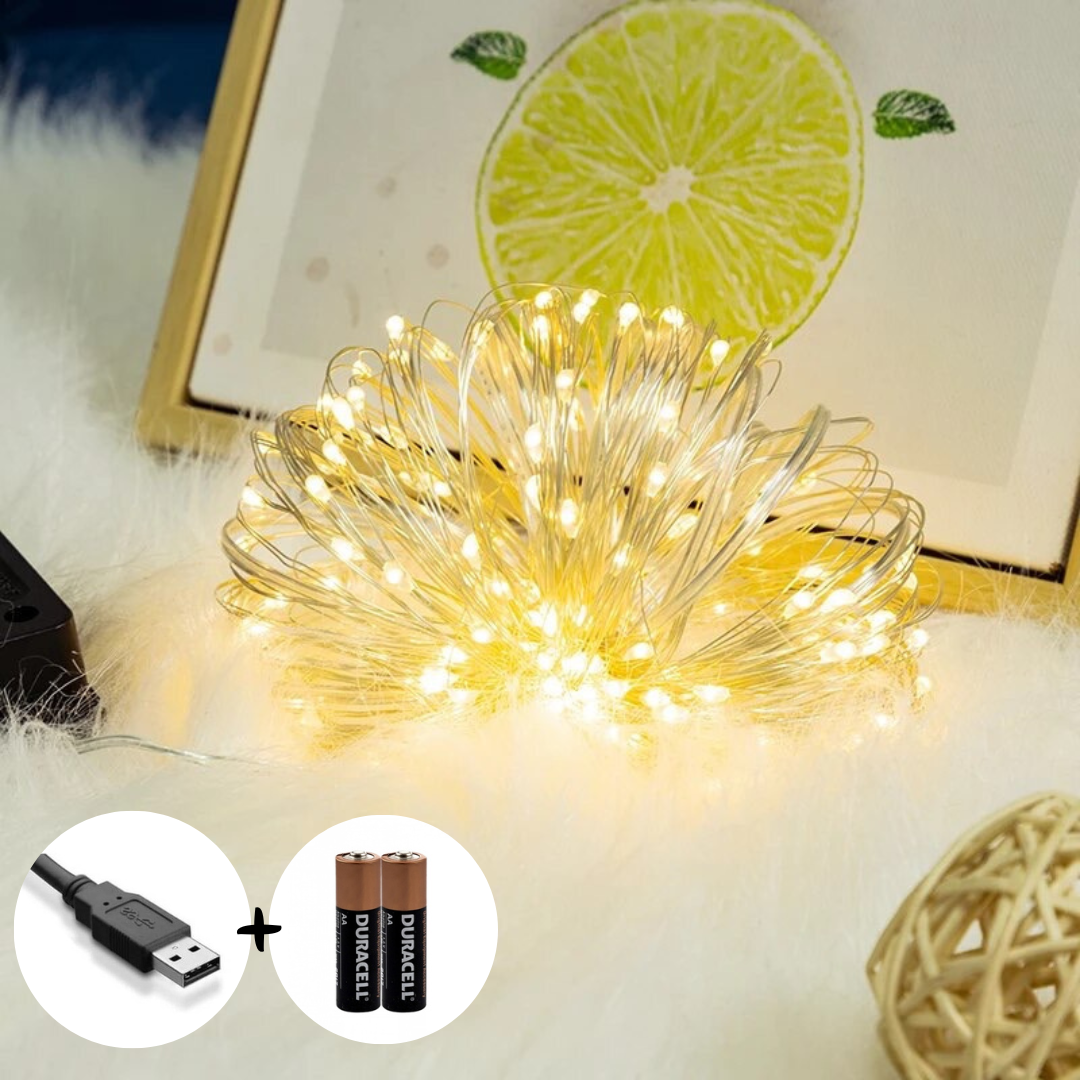 Гірлянда Роса USB + батарейки, 10 метрів 100 led| IP65