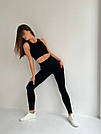 Жіночі легінси для фітнесу пуш-ап чорні, фото 2