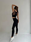 Жіночі легінси для фітнесу пуш-ап чорні, фото 5