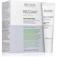 Регулирующая глиняная маска для кожи головы Restart Balance Clay Scalp Mask Revlon, 10 * 15 мл