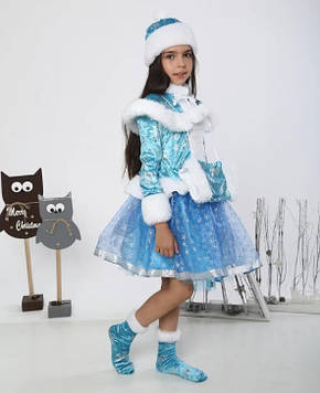 Дитячий костюм Снігуроньки для дівчинки 3,4,5,6 років Новорічний костюм Снігуроньки, фото 2