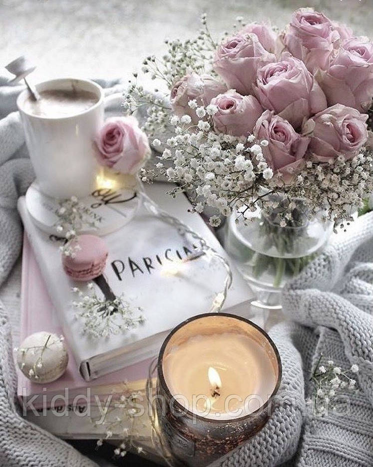 Діамантова вишивка. Картина на підрамнику "Рожева романтика", 40х50 см, квадратні стрази, фото 1