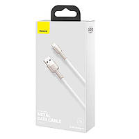 Кабель зарядки Lightning 1 метр Baseus Cafule Metal lightning 1м 2.4A (white)