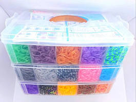 Набір для плетіння браслетів із резинок Fashion loom bands set 3 ярусний 20 000 резинок з аксесуарами