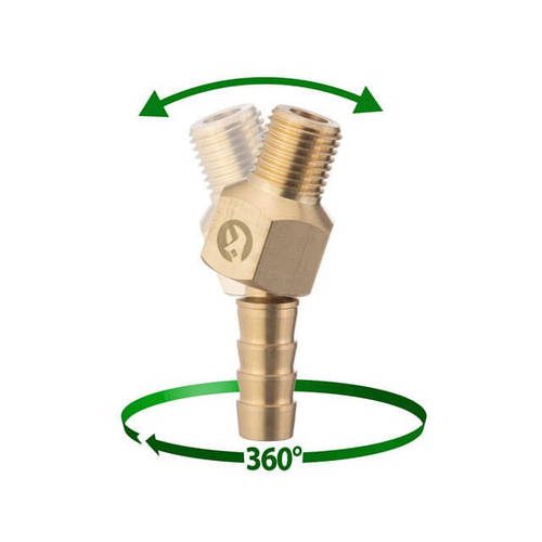 Купить Шарнир поворотный наружная резьба 1/4" на шланг 10 мм, латунь ...
