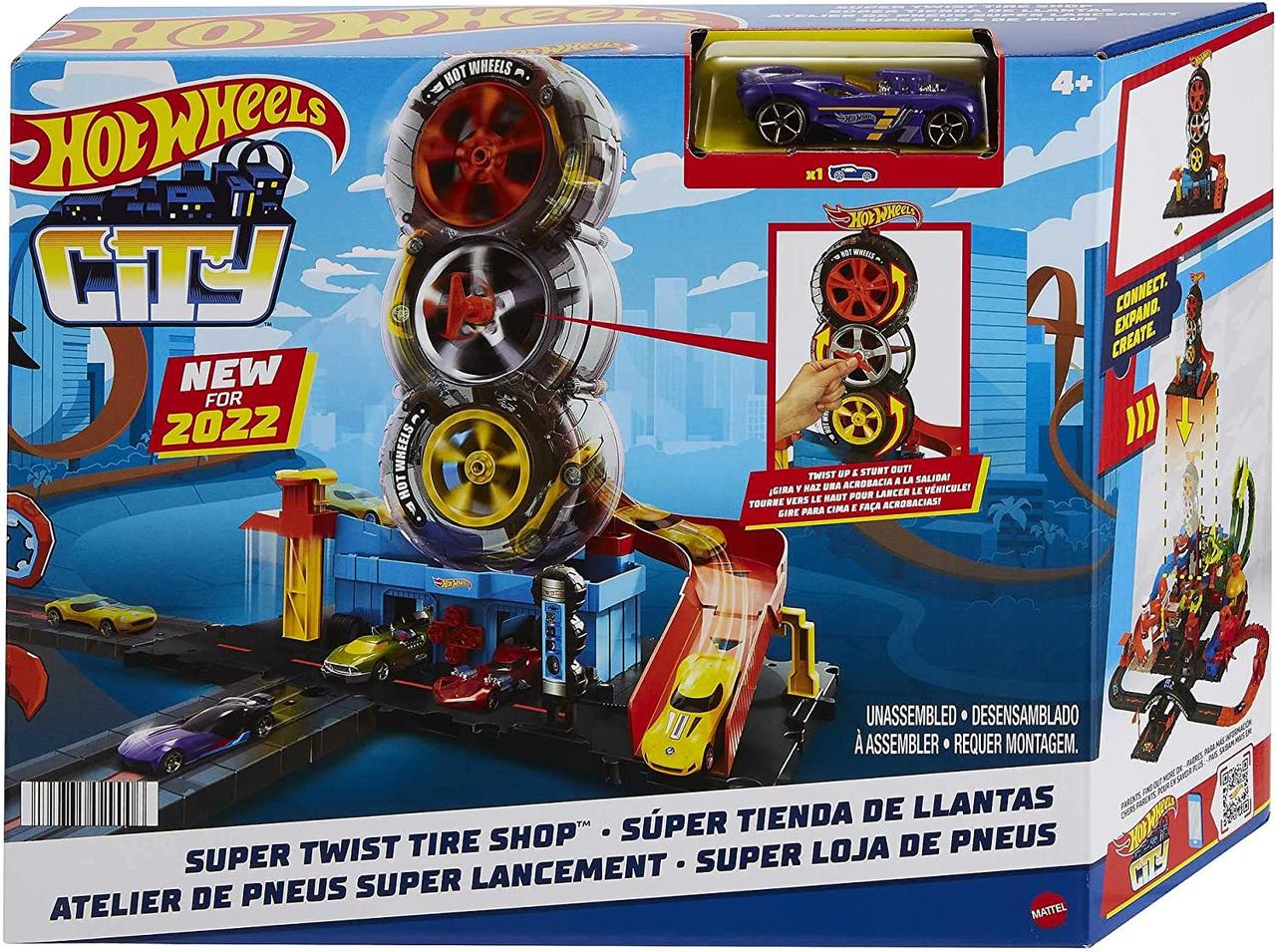 Ігровий набір Хот Вілс Трюки на шиномонтажі Hot Wheels City Super Twist Tire Shop