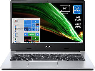 Ноутбук Acer Aspire 1 A114-33-C2TS (Intel Celeron N4500, 4 ГБ ОЗУ DDR4, Windows 11)