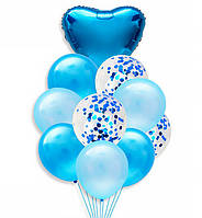 Воздушные шары "Crystal Blue", Италия, (10шт.), качественный материал