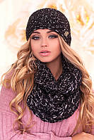 Жіночий зимовий теплий в'язаний шарф-снуд