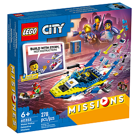 Конструктор LEGO City Missions Детективні місії водної поліції 278 деталей (60355)