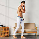 Бавовняні підштаники чоловічі Seobean гамаші на зиму білого кольору, фото 4