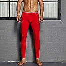 Чоловічі термо кальсони Seobean. Колір: червоний з білими смугами, фото 3