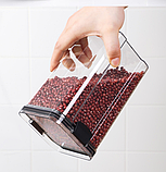 Диспенсер для круп сипких продуктів Прозорий герметичний органайзер, фото 6